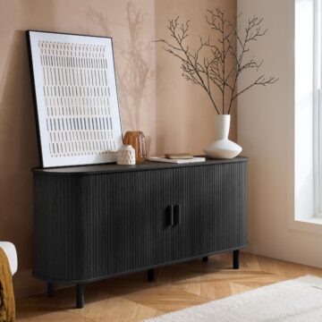 Aksel 2 Door Fluted Sideboard Black