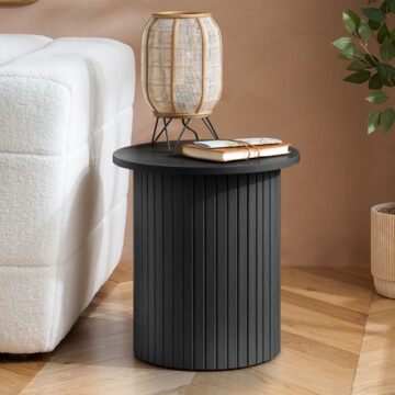 Aksel Fluted Side Table Black
