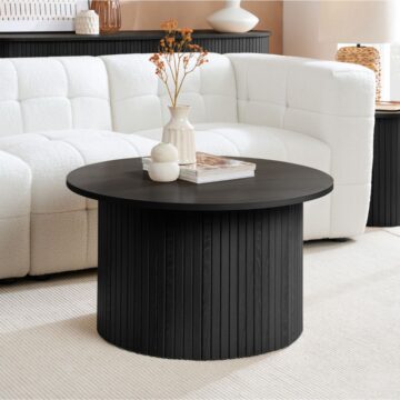 Aksel Round Fluted Coffee Table Black