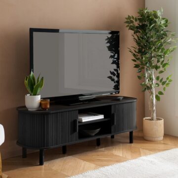 Aksel Black Fluted TV Unit 140cm