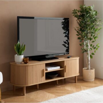 Aksel Fluted TV Unit 140cm | Oak Finish