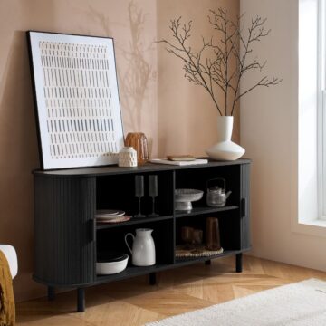 Aksel Black 2 Door Fluted Sideboard