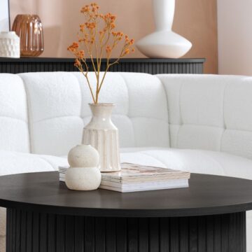 Aksel Black Round Fluted Coffee Table