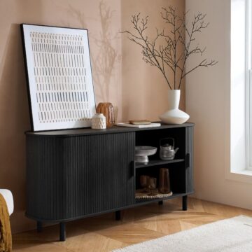 Aksel Black 2 Door Fluted Sideboard