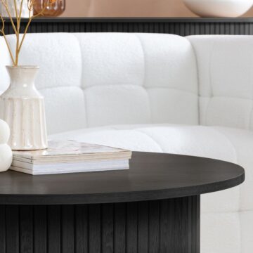 Aksel Black Round Fluted Coffee Table