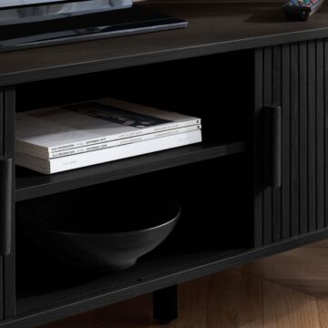Aksel Black Fluted TV Unit 140cm