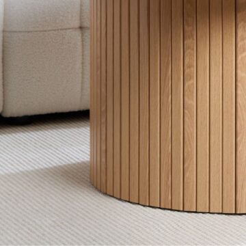 Aksel Round Fluted Coffee Table | Oak Finish