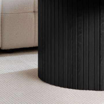 Aksel Black Round Fluted Coffee Table