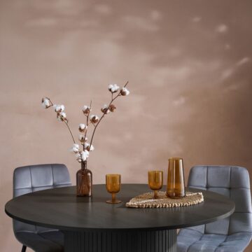 Aksel Black Round Fluted Dining Table