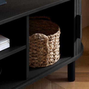 Aksel Black Fluted TV Unit 140cm