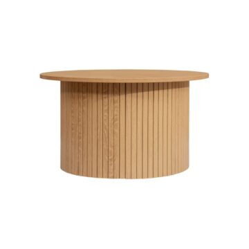 Aksel Round Fluted Coffee Table | Oak Finish