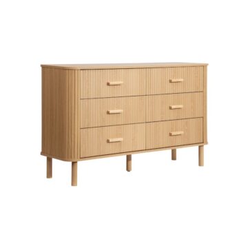 Aksel 6 Drawer Fluted Chest | Oak Finish