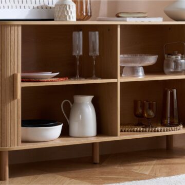 Aksel 2 Door Fluted Sideboard | Oak Finish