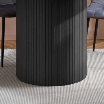 Aksel Black Round Fluted Dining Table