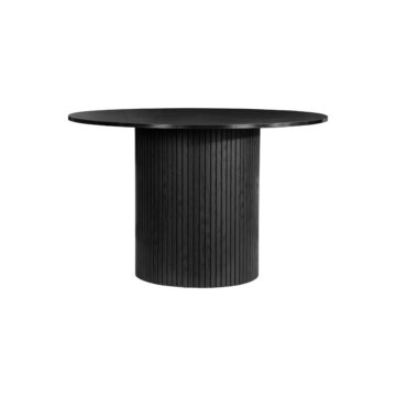 Aksel Black Round Fluted Dining Table