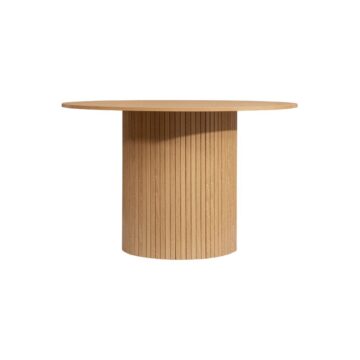 Aksel Round Fluted Dining Table | Oak Finish
