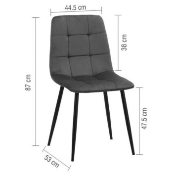 Aksel Pair of Dining Chairs Grey