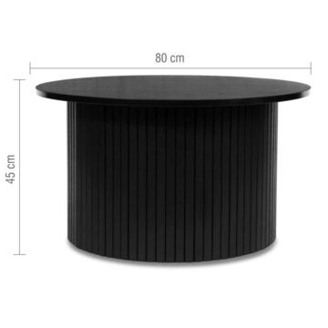 Aksel Black Round Fluted Coffee Table