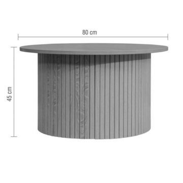 Aksel Round Fluted Coffee Table | Oak Finish