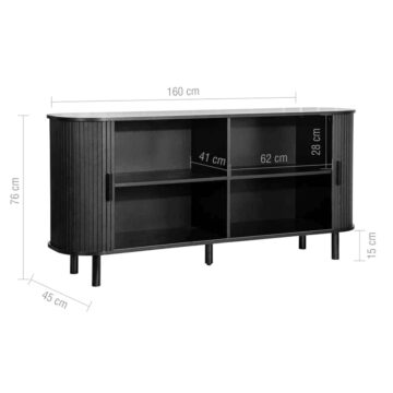 Aksel Black 2 Door Fluted Sideboard