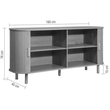 Aksel 2 Door Fluted Sideboard | Oak Finish
