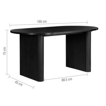 Aksel Black Oval Dining Table