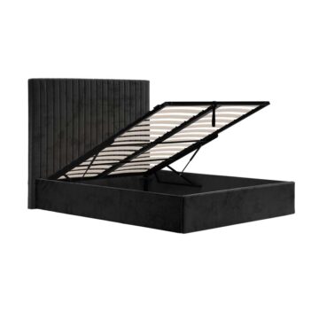 Shadwell Black Tall 4’6 Double Ottoman Bed