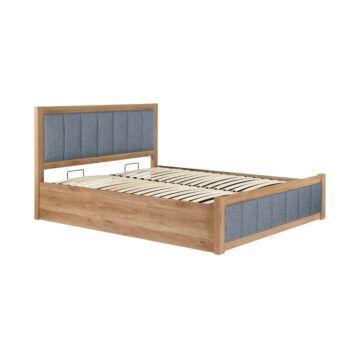 Belmont 5′ King Size Ottoman Bed | Oak Finish