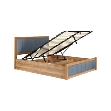 Belmont 5′ King Size Ottoman Bed | Oak Finish