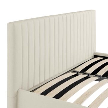 Shadwell Milk 5′ King Size Ottoman Bed