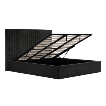Shadwell Black Tall 6′ Super King Size Ottoman Bed