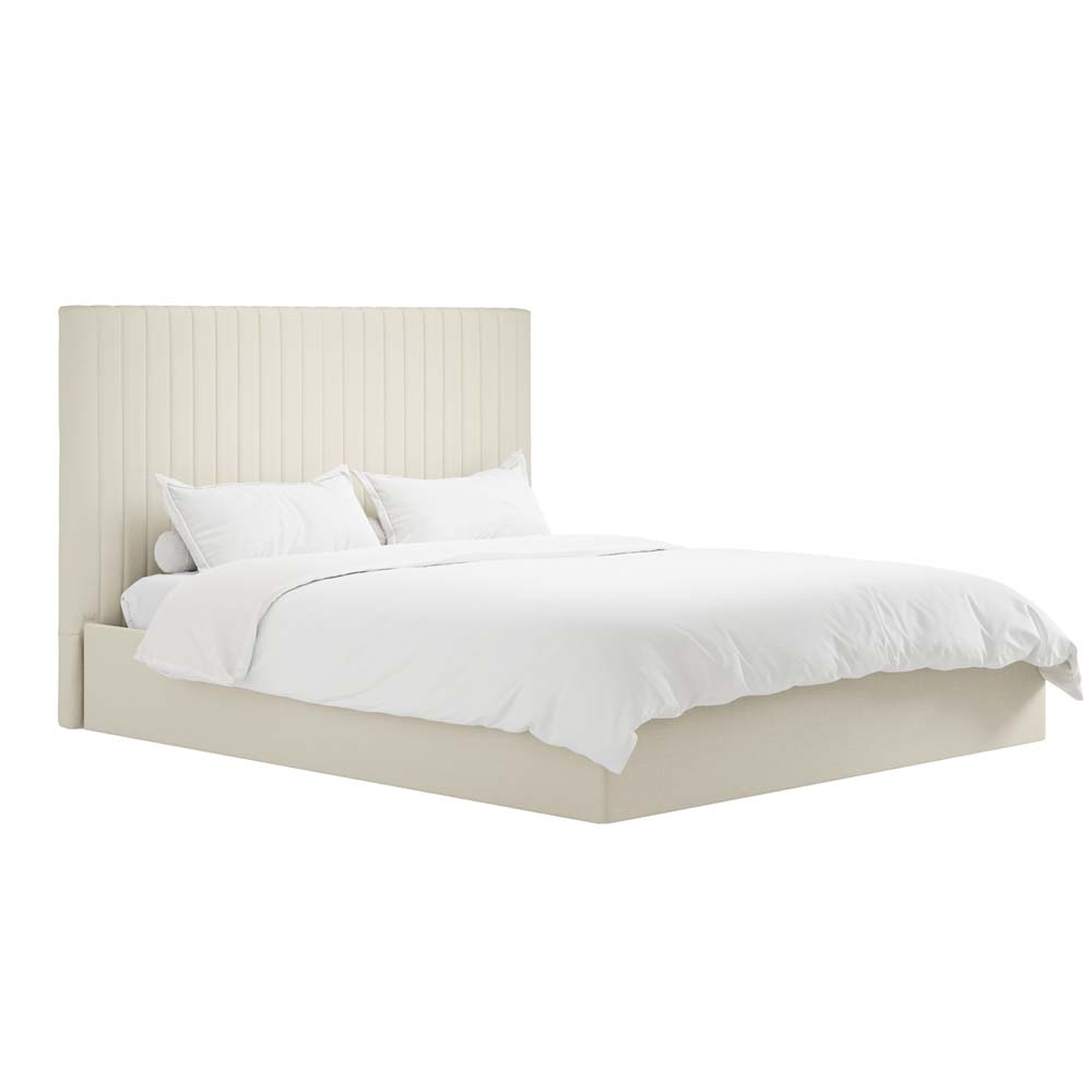 Shadwell Milk Tall Ottoman Super King Size Bed (2 Packs)