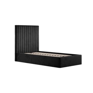 Shadwell Black Tall 3′ Single Ottoman Bed