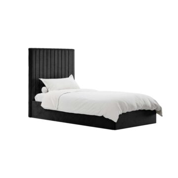 Shadwell Black Tall 3′ Single Ottoman Bed