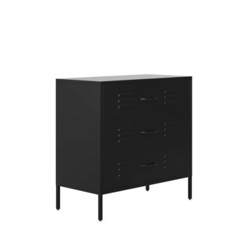 Caleb Matt Black 3 Drawer Chest