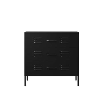 Caleb Matt Black 3 Drawer Chest