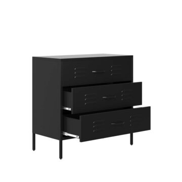 Caleb Matt Black 3 Drawer Chest