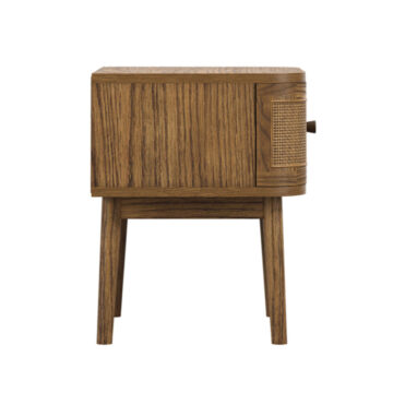 Callie Smoked 1 Drawer Bedside Cabinet