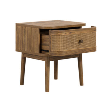 Callie Smoked 1 Drawer Bedside Cabinet
