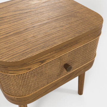 Callie Smoked 1 Drawer Bedside Cabinet