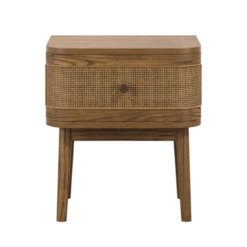 Callie Smoked 1 Drawer Bedside Cabinet