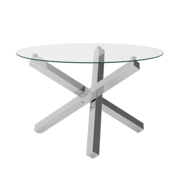 Capri Dining Table | Glass Top | Silver Legs