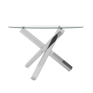 Capri Dining Table | Glass Top | Silver Legs