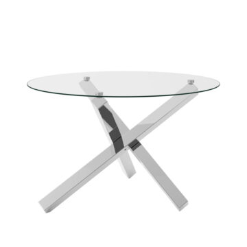 Capri Dining Table | Glass Top | Silver Legs
