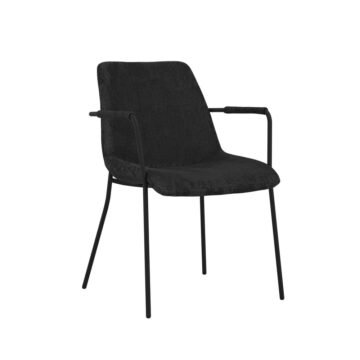Carlo Pair of Black Dining Chairs | Armrests