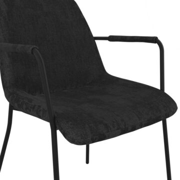 Carlo Pair of Black Dining Chairs | Armrests