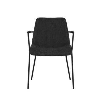 Carlo Pair of Black Dining Chairs | Armrests