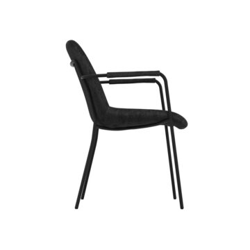 Carlo Pair of Black Dining Chairs | Armrests