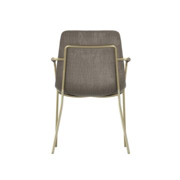 Carlo Pair of Taupe Dining Chairs | Armrests