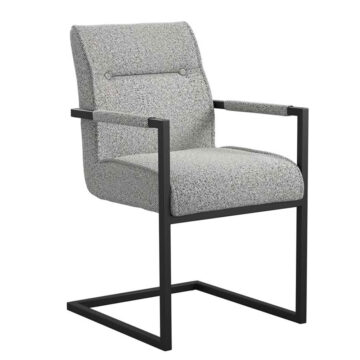 Cleaver Smoked Pearl / Black / Arms Dining Chair (2 Per Pack)